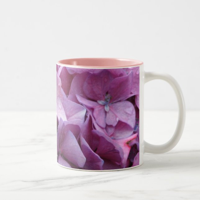Vanlig hortensia blomstrar kaffemuggen Två-Tonad mugg (Höger)
