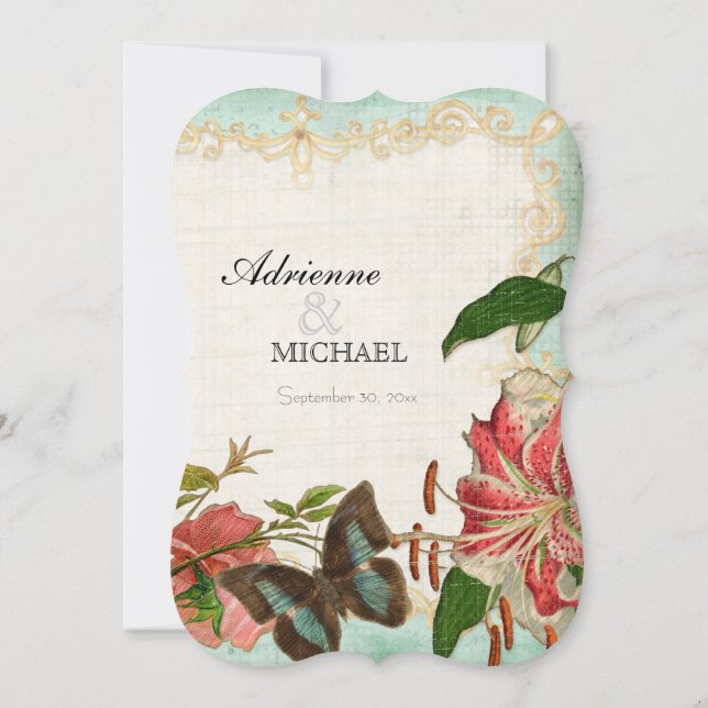 Vanlig hortensia för fjäril n för inbjudningar (Baksida)