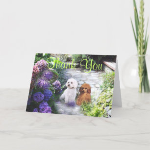 Vanlig hortensia för pudeltackkort tack kort
