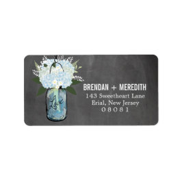Vanlig hortensia för svart tavlaMasonburk | som Adressetikett