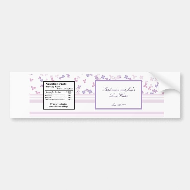 Vanlig hortensia för vattenflaskaetikettlilor bildekal (Framsidan)