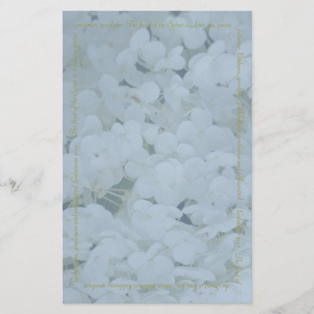 Vanlig hortensia & frukt av andekrämen stationärt brevpapper (Framsida)