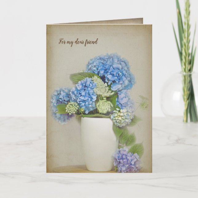 vanlig hortensia- och drottningAnnes bukett för Kort (Framsida)