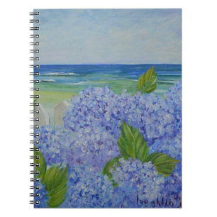 Vanlig hortensia vid havet anteckningsbok med spiral
