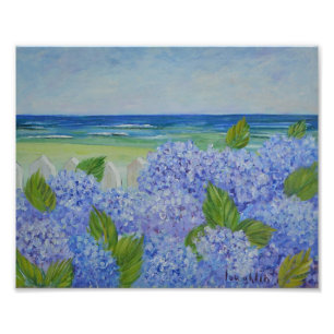 Vanlig hortensia vid havsfototrycket fototryck