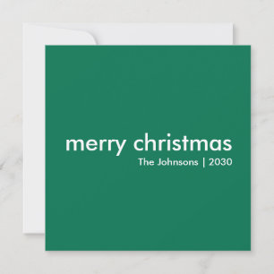 Vanlig jul Modern Minimalistisk Grönt Scandi Julkort