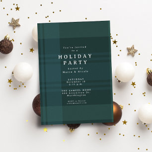 Vanlig julklapp, enkel julfest i grönt inbjudningar