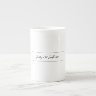 Vanlig, klassisk, minimalistisk Parisienne Calligr Benporslin Mugg