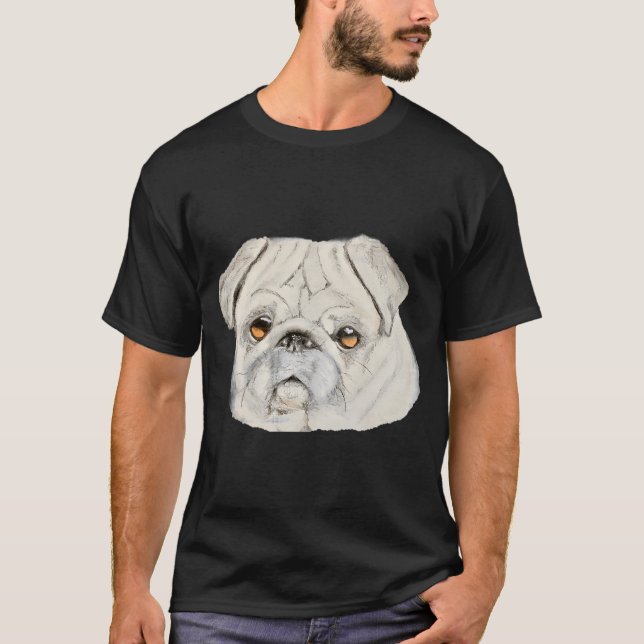 Vanlig Kristall Pug T Shirt (Framsida)