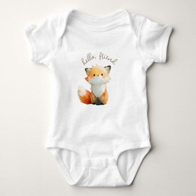 Vänlig Liten Räv T-Shirt (Framsida)