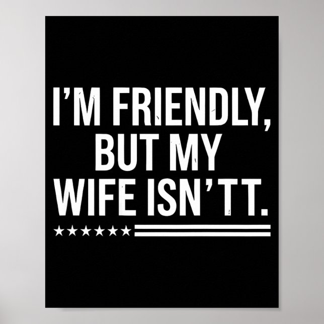 Vänlig men hustrun är inte make humor (på baksidan poster (Framsidan)