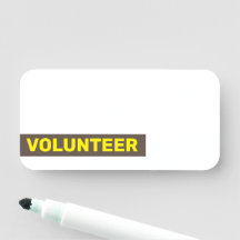 Vanlig, minimal "VOLUNTEER" Namn bricka
