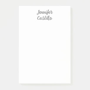 Vanlig, minimalistisk, klassisk kalligrafi Namn Post-it Block