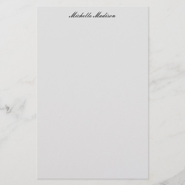 Vanlig, minimalistisk modern handskriftskalligrafi brevpapper (Framsida)