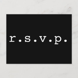 Vanlig, minimalistisk och grundläggande "r.s.v.p." vykort