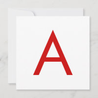 Vanlig Modern Vit Röd Monogram Initial Bokstav