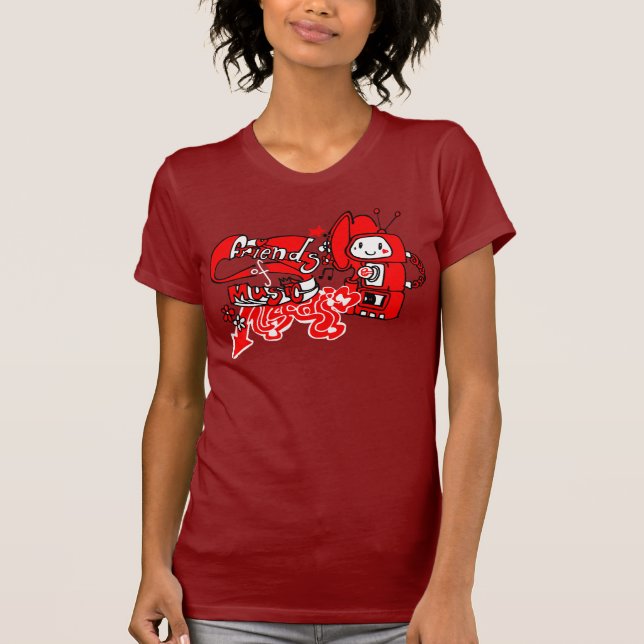 Vänlig musikrobot t-shirt (Framsida)