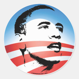 Vanlig Obama logotyp - Runt Klistermärke
