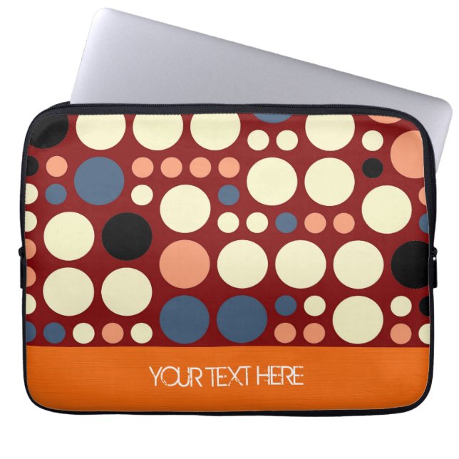 Vanlig Orange och Retro Polka dots Mönster Laptop Fodral (Framsidan)