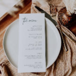 Vanlig Party-meny för enkel bröllopsmottagning Meny<br><div class="desc">Vårt menykort för anpassningsbar innehåller enkla skriptbokstäver - perfekt för att informera dina gäster om deras val av måltid vid bröllop eller vid evenemanget. Den här artikeln är en del av vår Hunter bröllop-svit H100,  var vänlig och handla i vår butik för matchande produkter.</div>