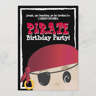 Vänlig piratfödelsedag eller halloween fest inbjudningar