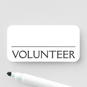 Vanlig, Professionell ’VOLUNTEER’ Namn bricka Namnbricka