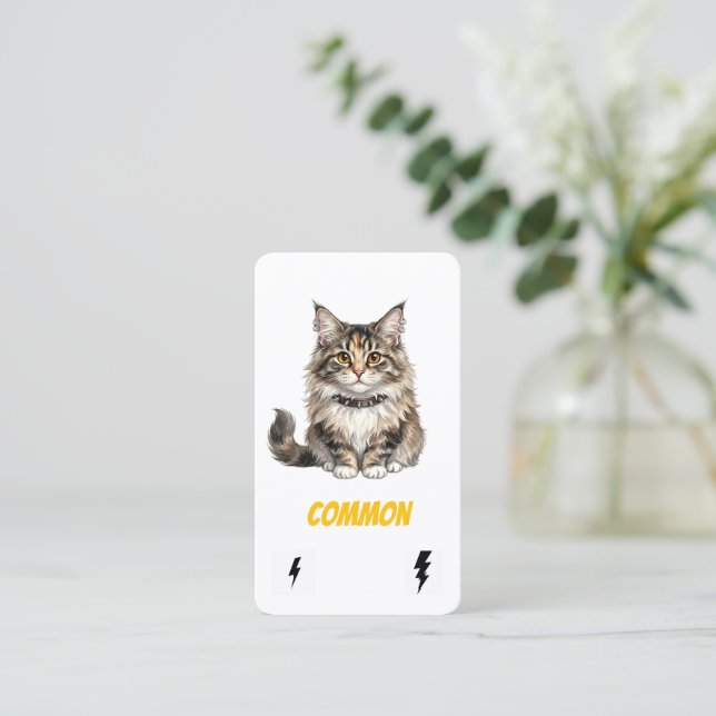 Vanlig Punk Katt-Samlarkort-Maine Coon Rebel Visitkort (Stående Fram)