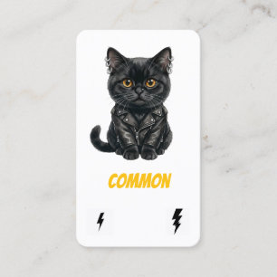 Vanlig Punk Katt-Samlarkort-Svart Rebel Visitkort