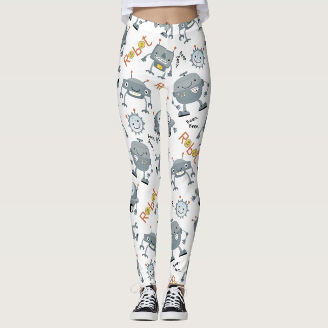 Vänlig Robot Leggings (Framsida)