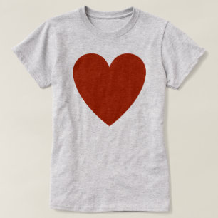 Vanlig röd hjärta t shirt