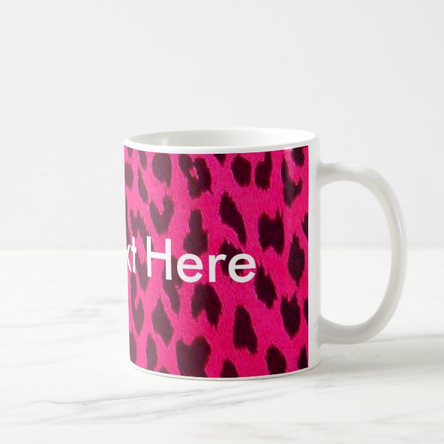 Vanlig rosa Leopardtryckmugg Kaffemugg (Höger)
