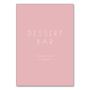 Vänlig Rosa Minimalistisk Efterrätsskylt Bordsnummer