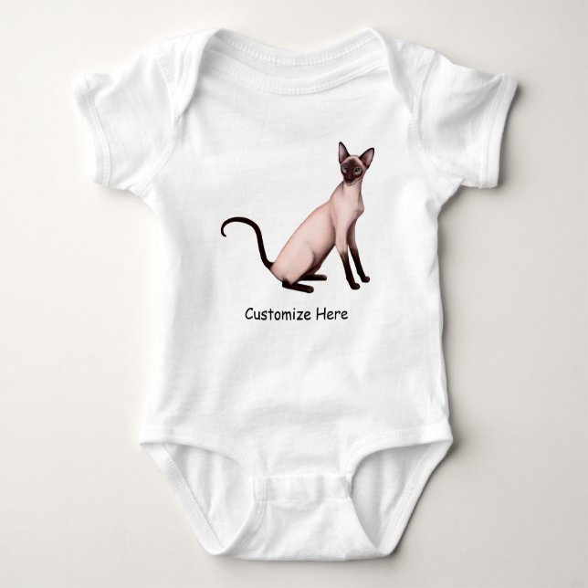 Vänlig Siamese PC för kattanpassadebaby en T-shirt (Framsida)