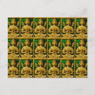 vänlig sitta buddha vykort