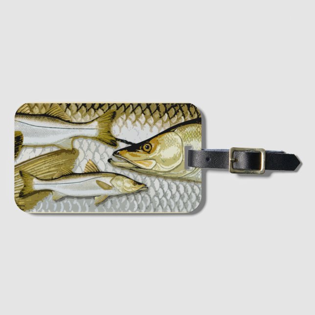 Vanlig snook-väskemärke bagagebricka (Framsida horisontal)