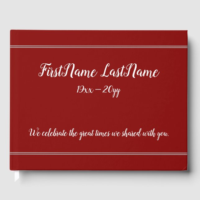 Vanlig, sorglig minnesbok gästböcker (Framsida)