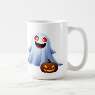 Vänlig spökande figur bland Jack O Lanterns Hallow Kaffemugg