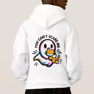 Vänlig Spöke & Katt Whimsical Halloween Hoodie T Shirt