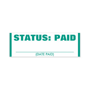 Vanlig"STATUS: BETALAT" Rubber Frimärke" Självfärgande Stämpel