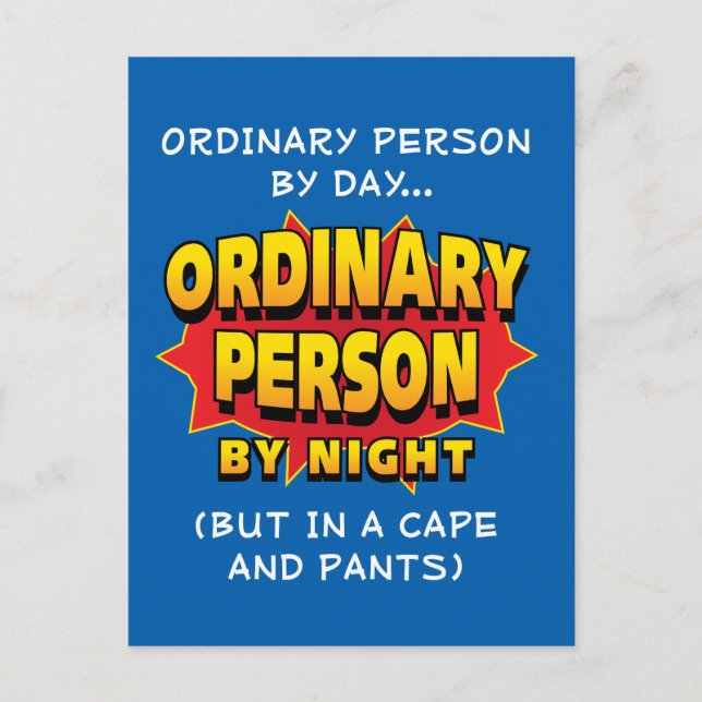 Vanlig superhjälte vykort (Framsida)