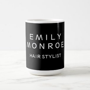 Vanlig, svart och vit, modern, minimalistisk kaffemugg