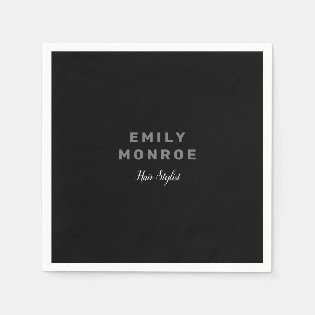 Vanlig, svart och vit, modern, minimalistisk pappersservett (Framsidan)