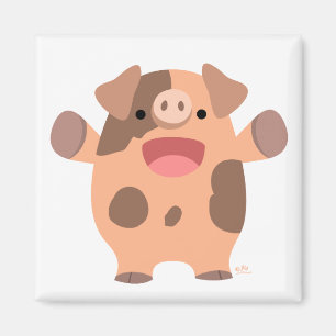 Vänlig tecknadgrismagnet magnet