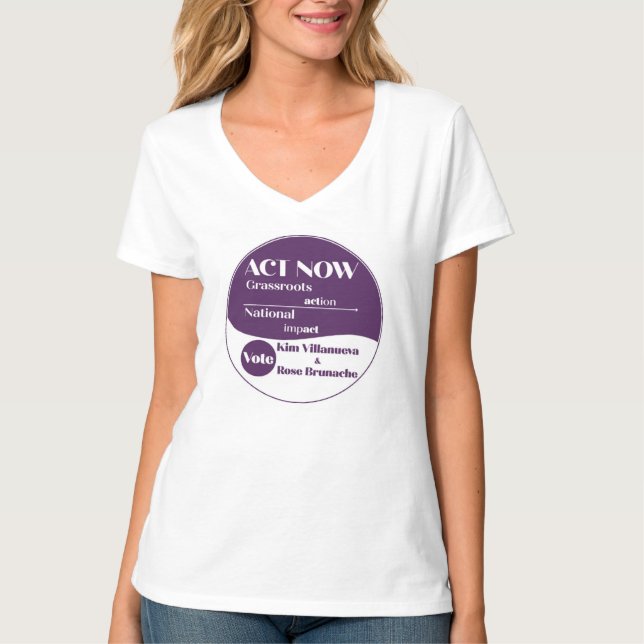 vanlig V nacke t-skjorta T Shirt (Framsida)