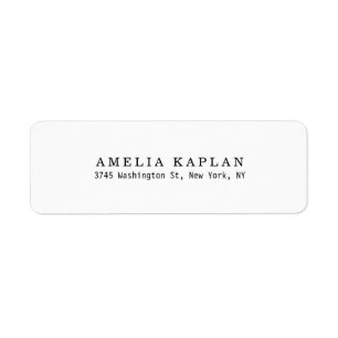 Vanlig, vit, minimalistisk Professionell Returadress Etikett