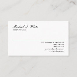 Vanlig, vit, modern, minimal Professionell Visitkort
