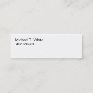 Vanlig, vit, modern, minimalistisk slimm mini visitkort