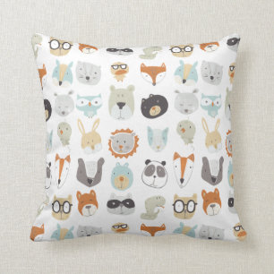 Vänliga Ansikte  Cute Animal Porträtt Kudde