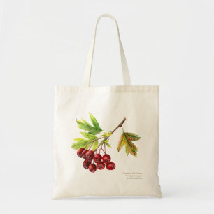 Vanliga botaniska konst på Hawthorn färgade vatt Tygkasse