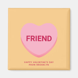 Vänliga orangens rosa-samtal hjärtans Alla hjärtan Magnet